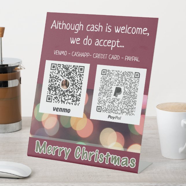 Custom Christmas Craft Show Vendor Booth Pedestal Sign (In SItu)