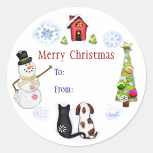 Custom Christmas Dog & Cat Address Stickers
