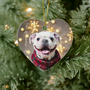Custom Christmas Dog Making Memories Ceramic Tree Decoration