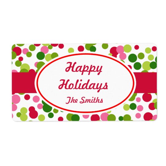 Custom Christmas Dots Label Shipping Label