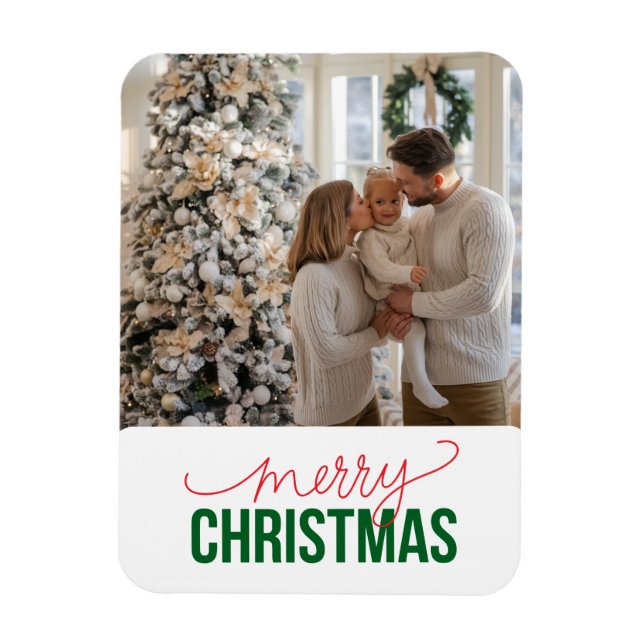 Custom Christmas Family Photo Magnet (Vertical)