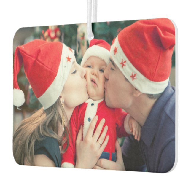 Custom Christmas Family Photo Unique Gift Car Car Air Freshener (Left)