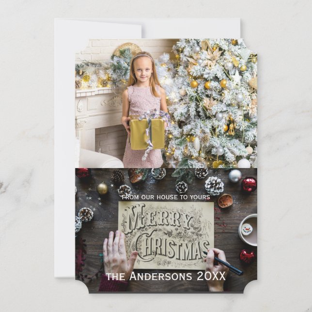 custom Christmas flat card add your photo (Front)