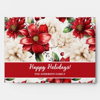 Custom Christmas Floral Envelopes for cards