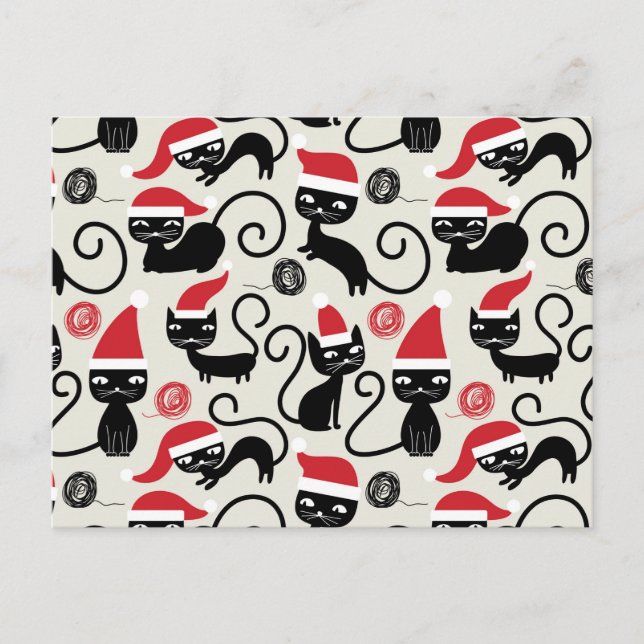 Custom Christmas Gift Cats Holiday Postcard (Front)