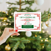 Custom Christmas Gift Certificate