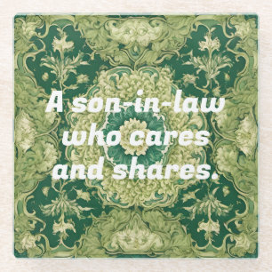 Custom Christmas Gifts for Son in Law Persian Tile Glass Coaster