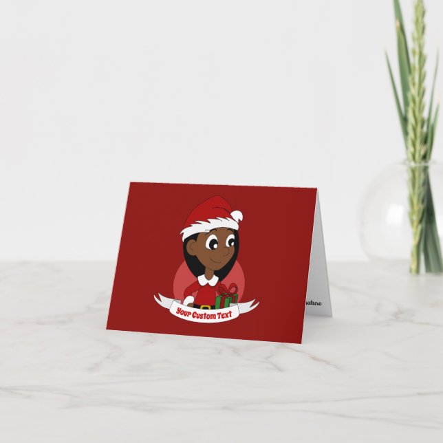 Custom christmas girl cartoon card (Front)
