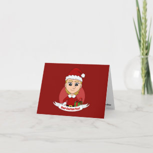 Custom christmas girl cartoon card