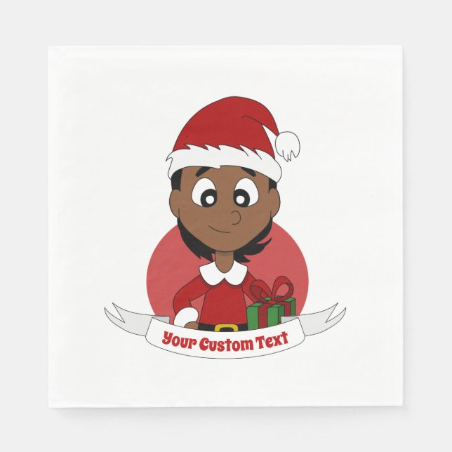 Custom christmas girl cartoon napkin (Front)