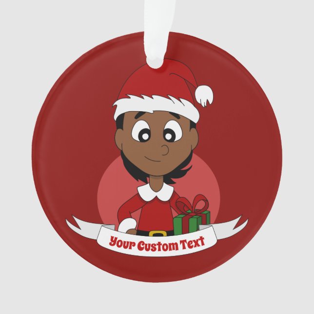 Custom christmas girl cartoon ornament (Front)