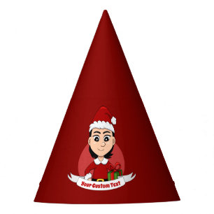 Custom christmas girl cartoon party hat