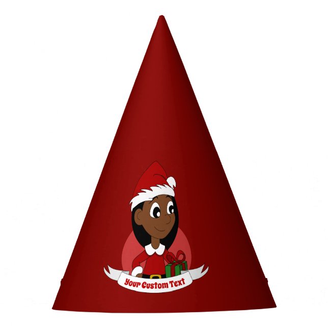 Custom christmas girl cartoon party hat (Front)