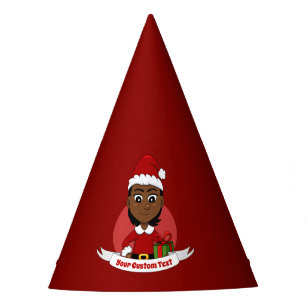 Custom christmas girl cartoon party hat