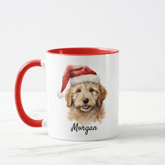 Custom Christmas Goldendoodle Dog Mug (Left)