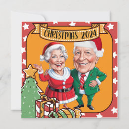 Custom Christmas Grandparents caricature Invitation