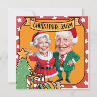 Custom Christmas Grandparents caricature Invitation