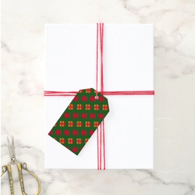 Custom Christmas Green, Gold, Red Festive Gift Tag (Creator Uploaded)