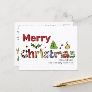 Custom Christmas Greetings Customer Holiday Postcard