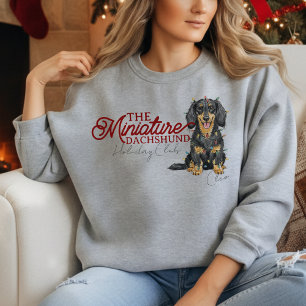 Custom Christmas Holiday Club Miniature Dachshund Sweatshirt