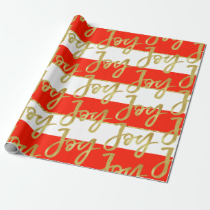 Custom Christmas Holiday Greeting Joy. Wrapping Paper