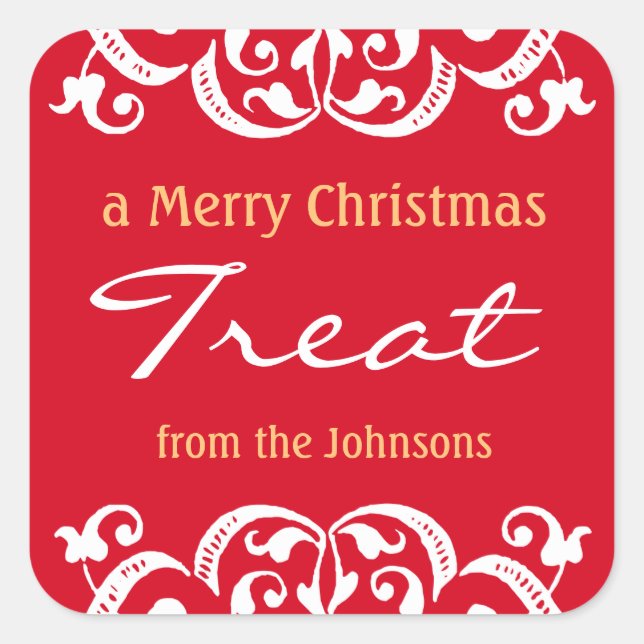 Custom Christmas Holiday Treat v3 Square Sticker (Front)