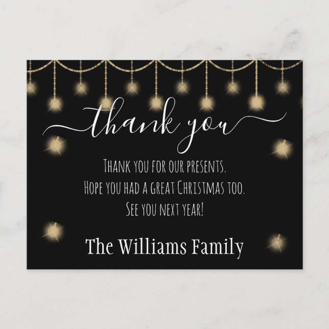 Custom Christmas Holidays Thank You Postcard (Front)