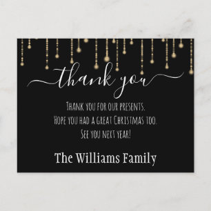 Custom Christmas Holidays Thank You Postcard
