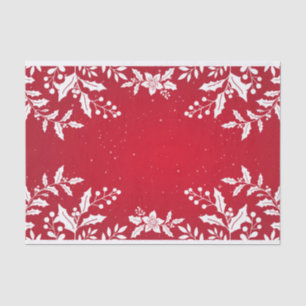 CUSTOM CHRISTMAS HOLLY TISSUE PAPER