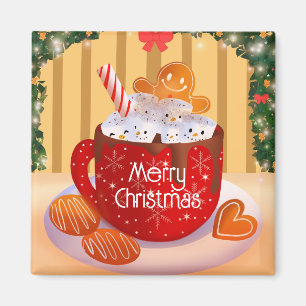 Custom Christmas Hot Chocolate Holiday Magnet