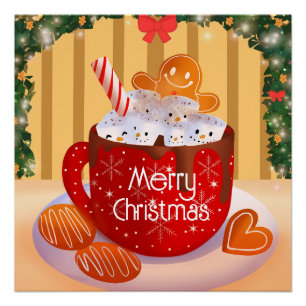 Custom Christmas Hot Chocolate Holiday Poster