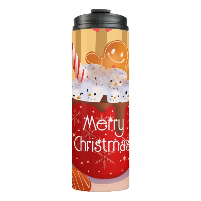 Custom Christmas Hot Chocolate Holiday Thermal Tumbler (Front)