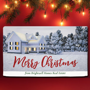 Custom Christmas House Real Estate Company Holiday Banner
