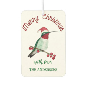 Custom Christmas Hummingbird Car Air Freshener