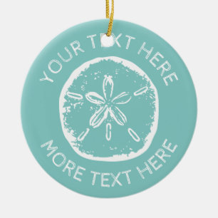 Custom Christmas in July sand dollar tree ornament