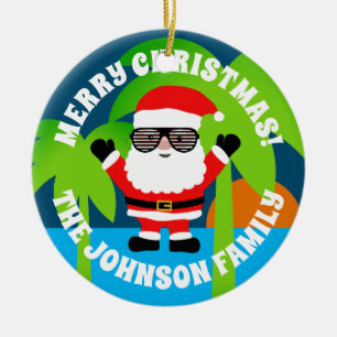 Custom Christmas in July summer tree ornament