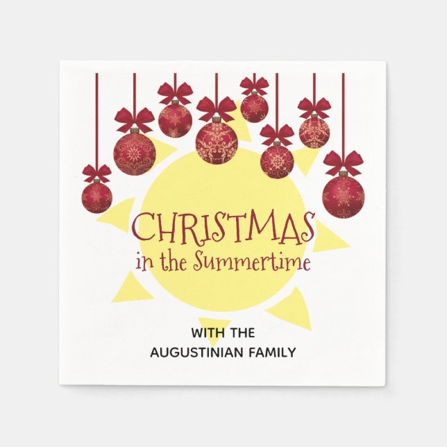 Custom CHRISTMAS IN THE SUMMERTIME Napkin (Front)