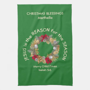 Custom Christmas JESUS IS THE REASON Kitchen Towel