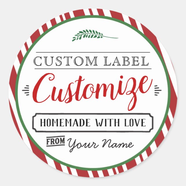 Custom Christmas Labels Perfect for Homemade Gift (Front)