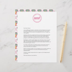 Custom Christmas Letter Template Pink Custom Letterhead
