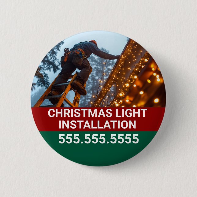 Custom Christmas Light Installation Company 6 Cm Round Badge (Front)