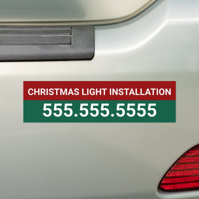 Custom Christmas Light Installation Company Bumper Sticker (On Car)