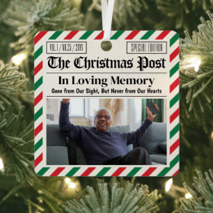 Custom Christmas Memorial Gift, In Loving Memory Metal Tree Decoration
