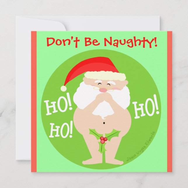 Custom Christmas Naughty Santa Party Invitation (Front)