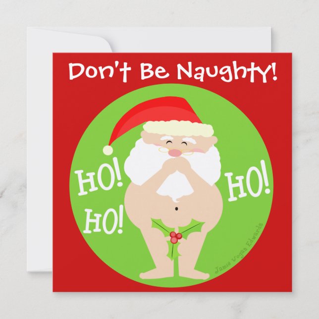 Custom Christmas Naughty Santa Party Invitation (Front)