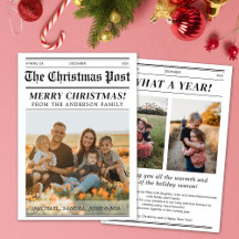 Custom Christmas Newspaper Cover Greetings