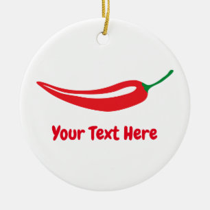 Custom Christmas ornament with red chilli pepper