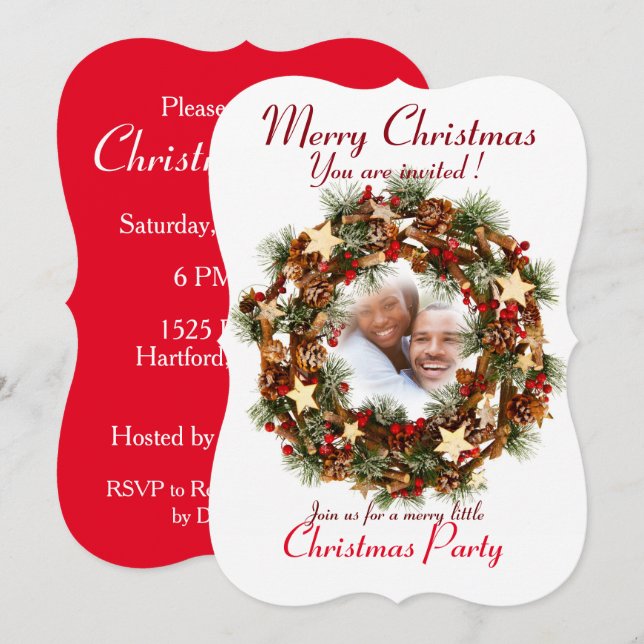 Custom CHRISTMAS PARTY INVITATION SEASONS GREETING (Front/Back)