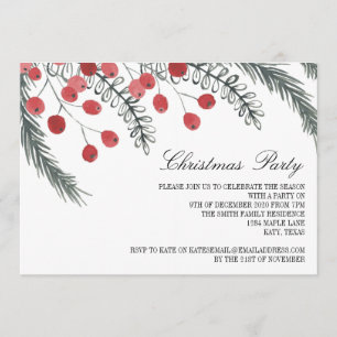 Custom Christmas Party Invitations Rustic