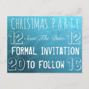 Custom Christmas Party Save The Date Frozen Ice Announcement Postcard